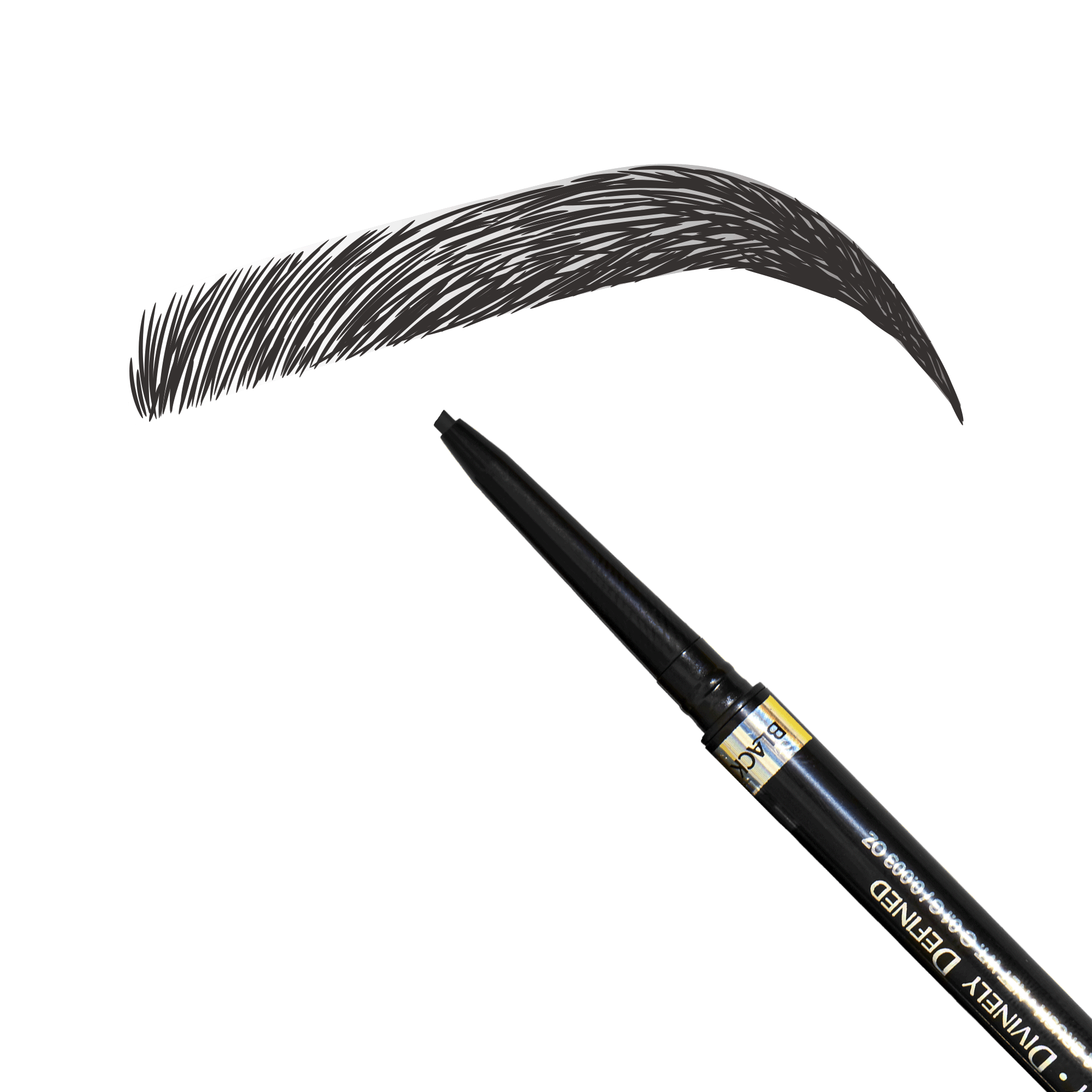 Mo-Beauty Shop's Divinely Defined Ultra-Fine Tip Brow Pencil + Brush in the Black shade.