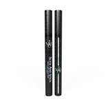 Product pack image showing the front and back views of Mo-Beauty Shop's Slick And Stick Black Lash Glue Eyeliner.