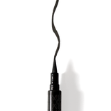 Close-up image of Mo-Beauty Shop's Slick And Stick Black Lash Glue Eyeliner, showcasing the felt-tipped precision applicator and smooth stroke.