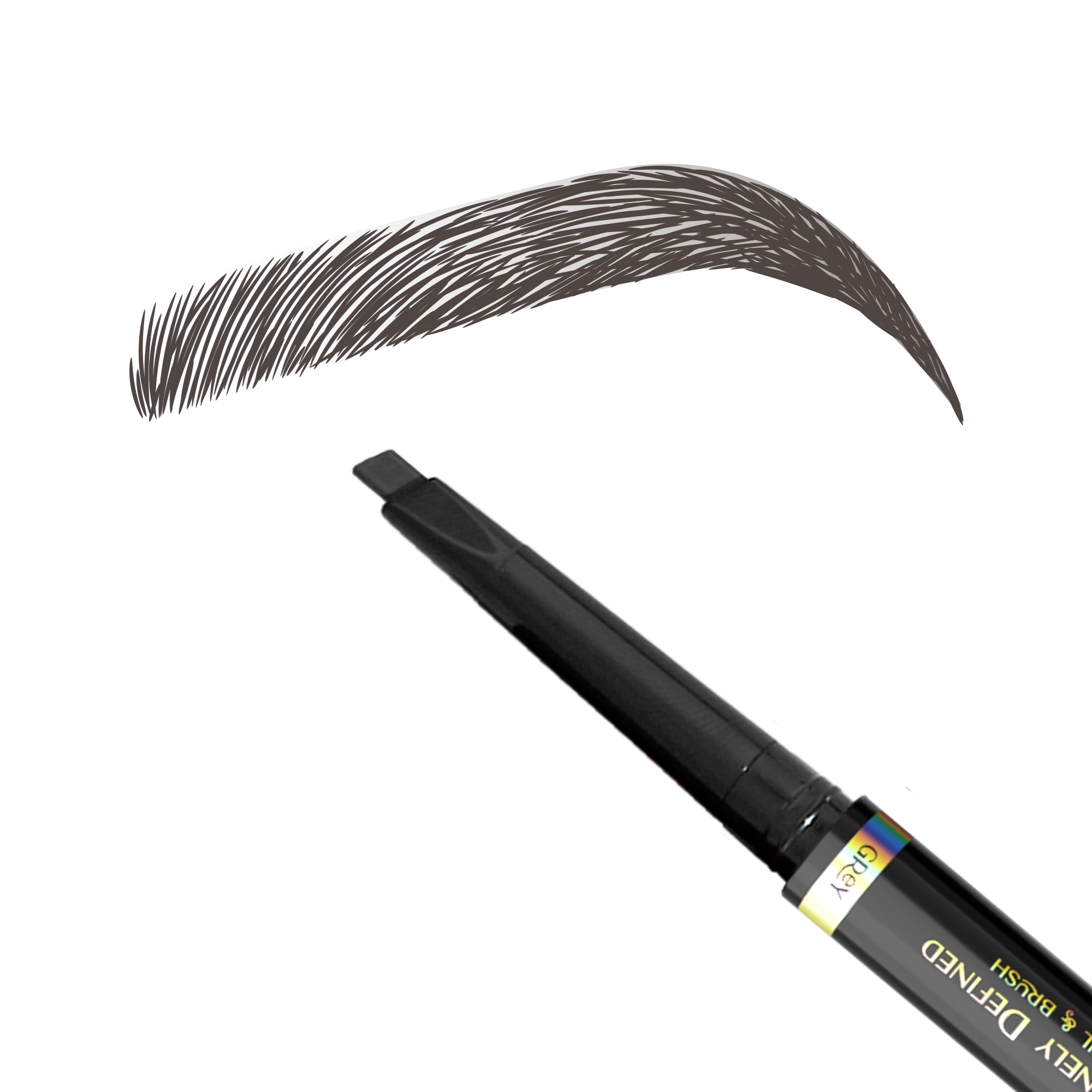 Mo-Beauty Shop's Divinely Defined Thick, Angled Tip Brow Pencil + Brush in the Grey (soft black) shade. 